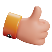 Icon of a thumps up in 3D